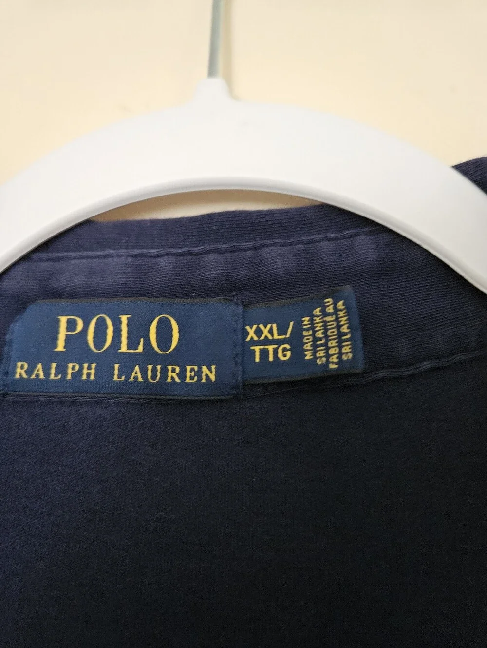 Ralph Lauren Navy Polo Shirt with White Pony Logo, Size XXL